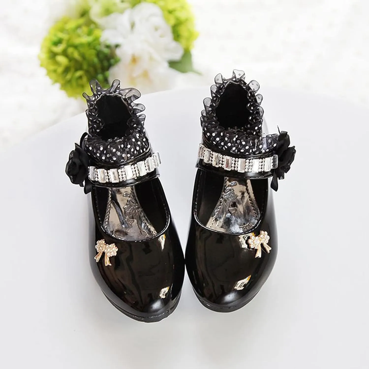 Girls Patent Leather Dress Shoes Little Girls School Uniform Mary Jane Flats Low Heels for Party Kids Dress Shoes