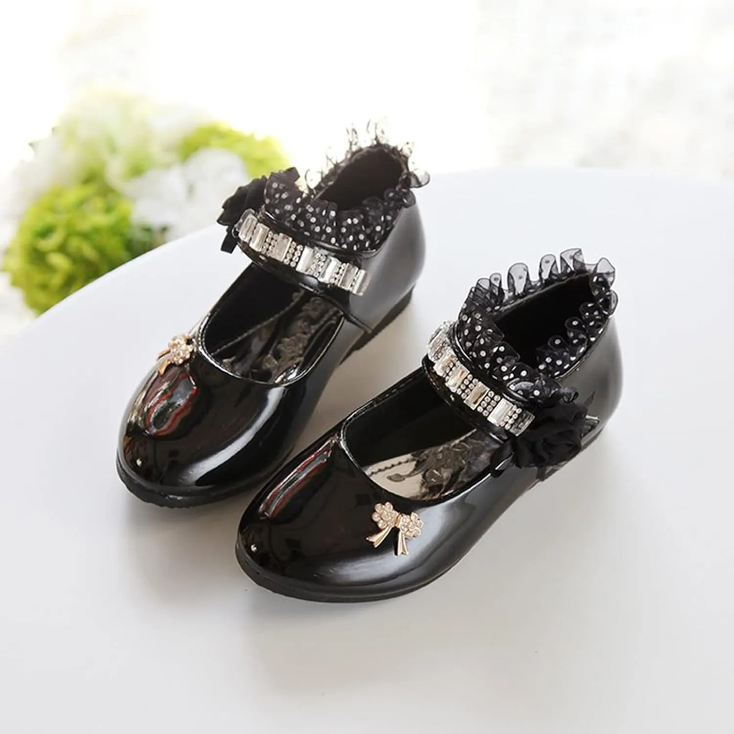 Girls Patent Leather Dress Shoes Little Girls School Uniform Mary Jane Flats Low Heels for Party Kids Dress Shoes