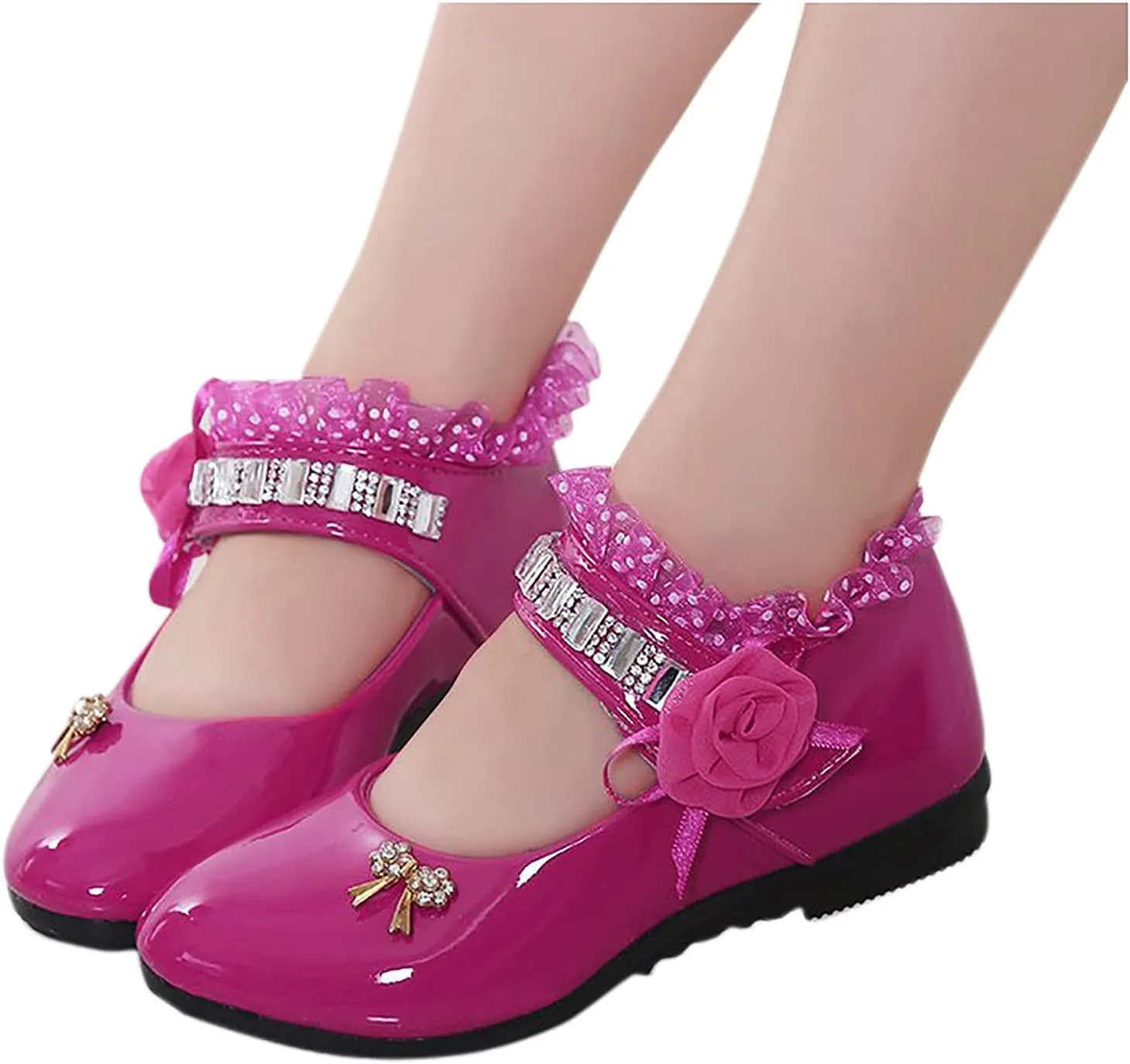 Girls Patent Leather Dress Shoes Little Girls School Uniform Mary Jane Flats Low Heels for Party Kids Dress Shoes