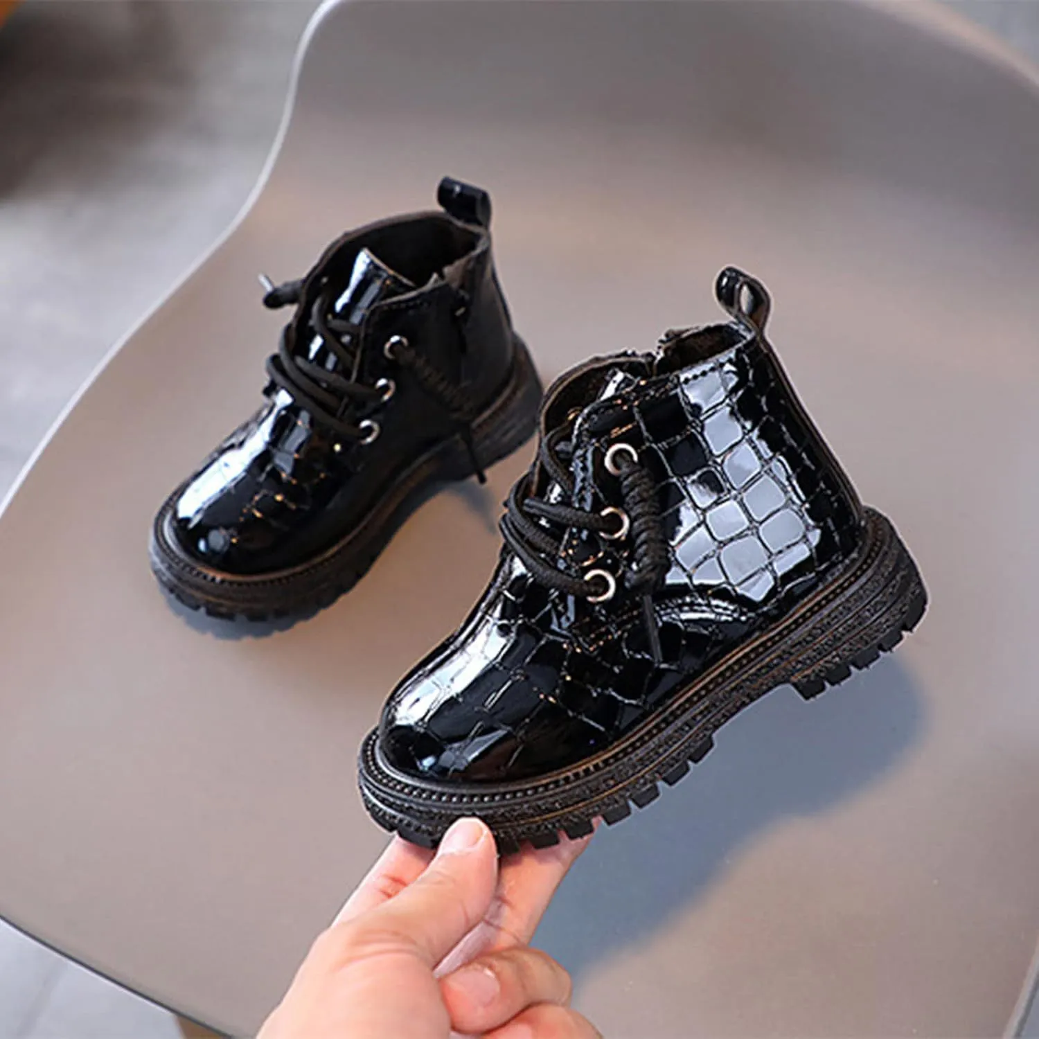 Girls Riding Boots Fashion All Seasons Children Boots For Boys And Girls Ankle Boots Water Proof PU Leather Fall Boots