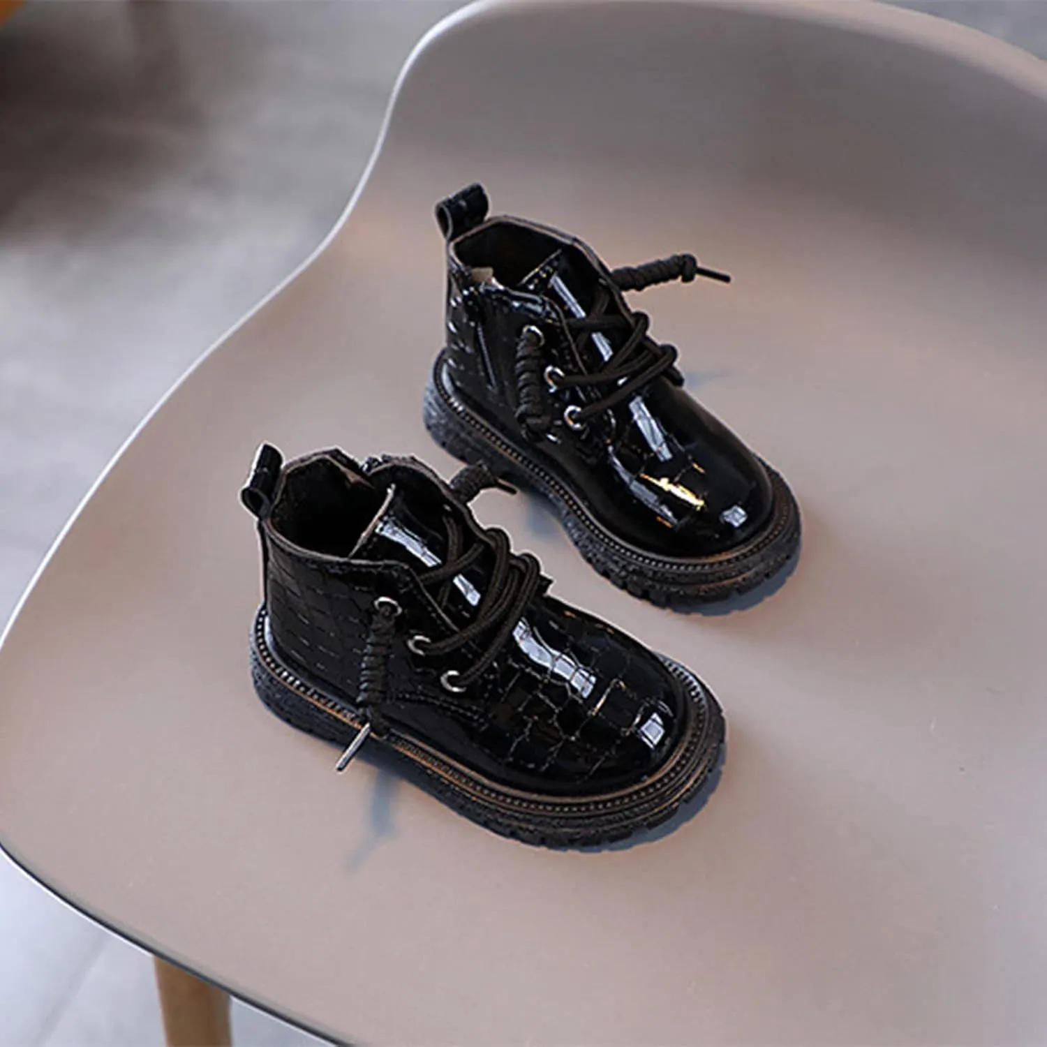 Girls Riding Boots Fashion All Seasons Children Boots For Boys And Girls Ankle Boots Water Proof PU Leather Fall Boots