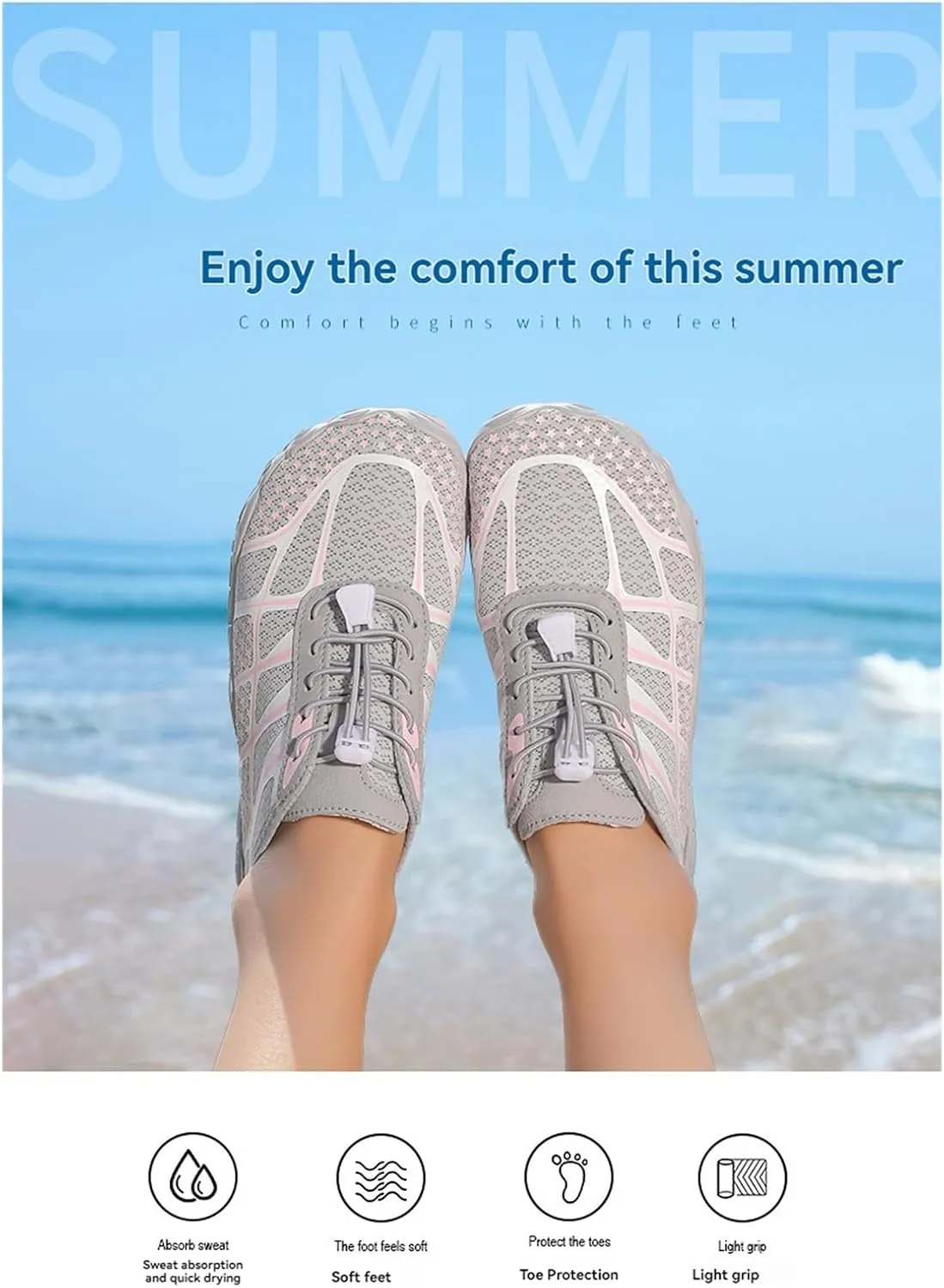 Grounded Footwear for Women Men Hiking Barefoot Shoes Non-Slip Sneakers Water Resistant Casual Lightweight Comfortable Gym Athletic Shoe Outdoor Swimming Beach Watershoes Soft Running&Walking Sneaker