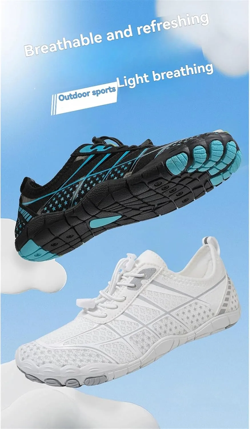 Grounded Footwear for Women Men Hiking Barefoot Shoes Non-Slip Sneakers Water Resistant Casual Lightweight Comfortable Gym Athletic Shoe Outdoor Swimming Beach Watershoes Soft Running&Walking Sneaker
