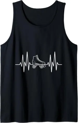 Heartbeat EKG Roller Skate Shoes Roller Skating Tank Top
