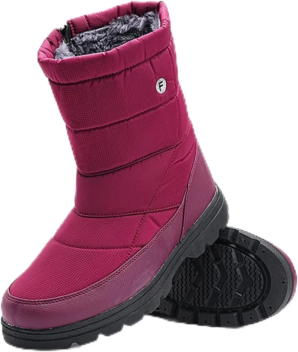 Hiking Boots Women Women's Winter Warm Plus Cotton Thickened Snow Boots For Men Non Slip Splash Zipper Booties