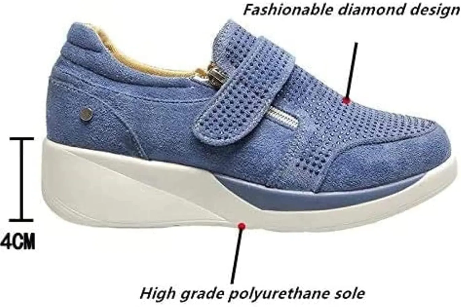 HINDOLA Women's Rhinestone Sneakers Arch Support Walking Fashion Casual Glitter Bling Shoes Wide Width Walking Shoes