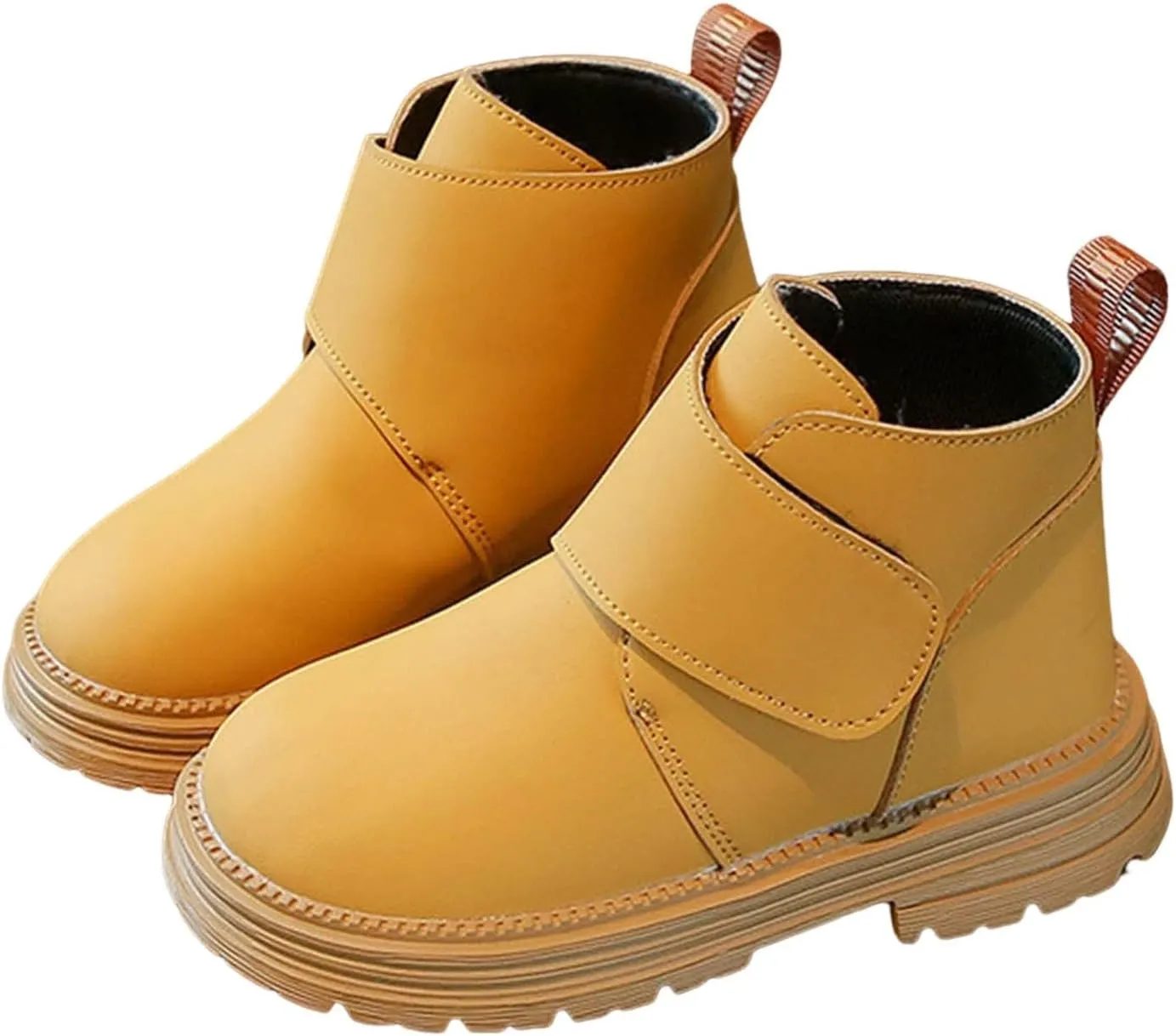 Infant Boots Boys Toddler Little Kid Warm Furry Winter Ankle Flat Snow Boot Snowproof Solid Color Leather Comfort Shoes