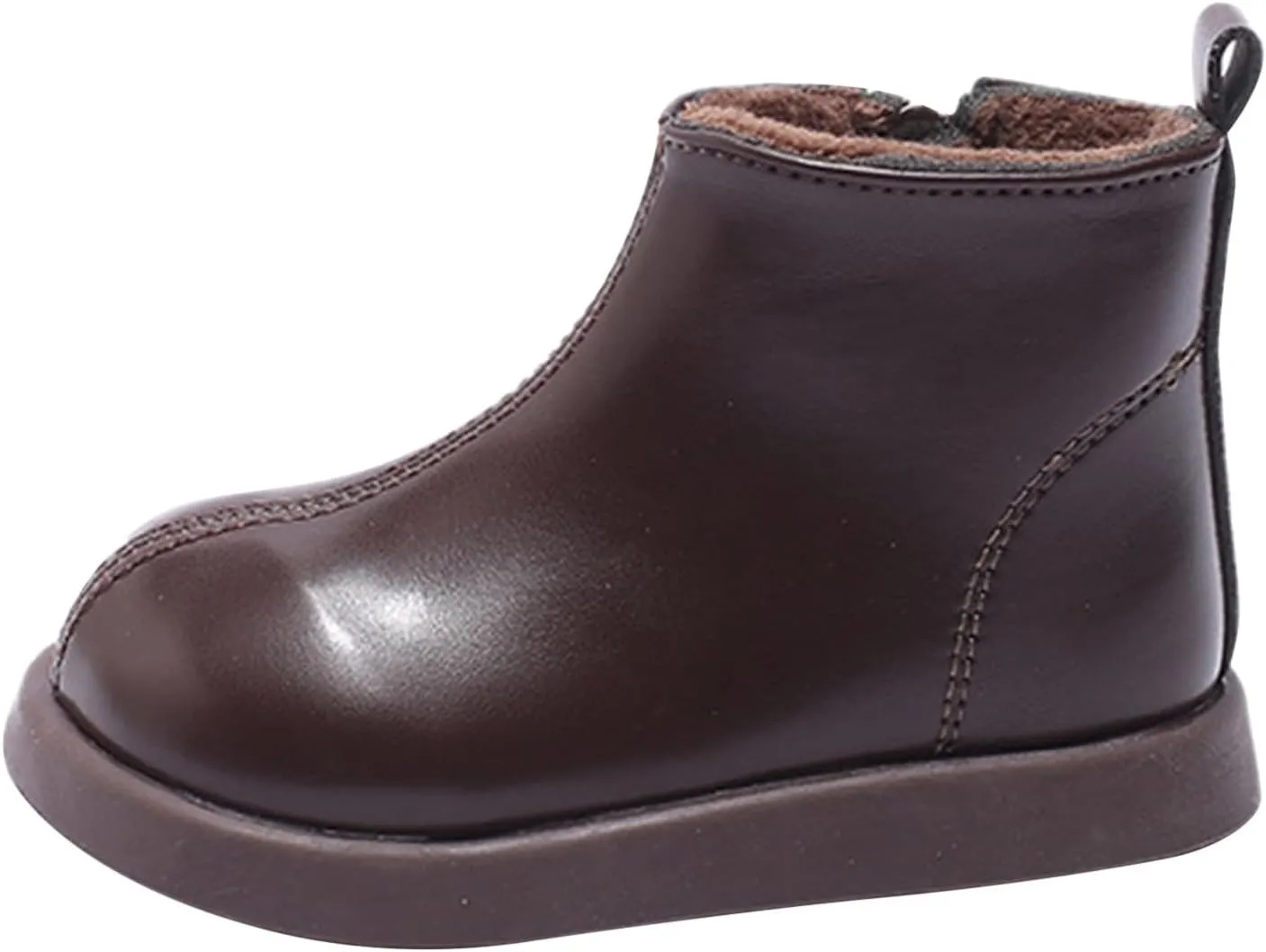 Infant Boots Girls Boys Spring Autumn Winter Baby Shoes Round Toe Ankle Boots Fashion Side Zipper Leather Comfort Shoes