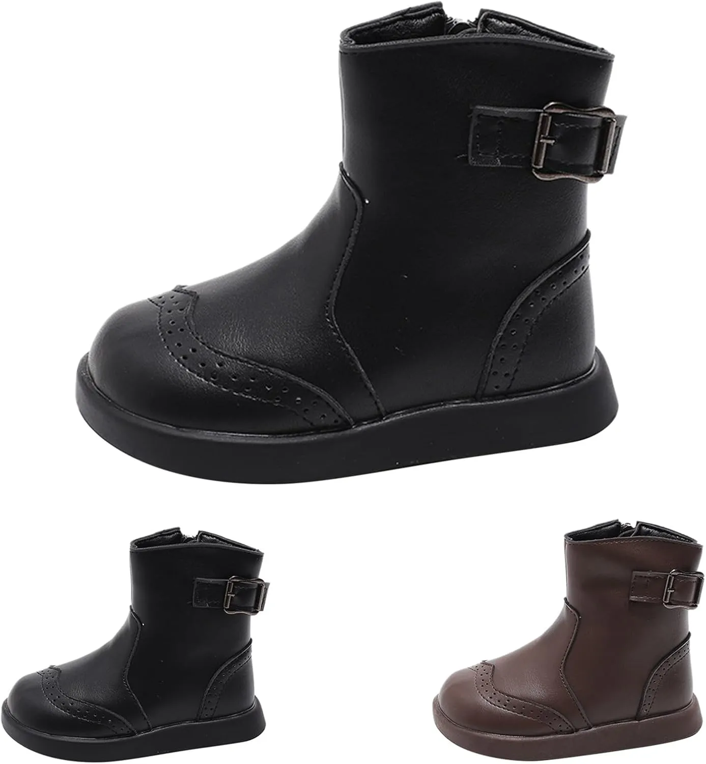 Infant Boots Girls Spring Autumn Winter Children's British Style Two Cotton Ankle Boots Girls Leather Comfort Shoes