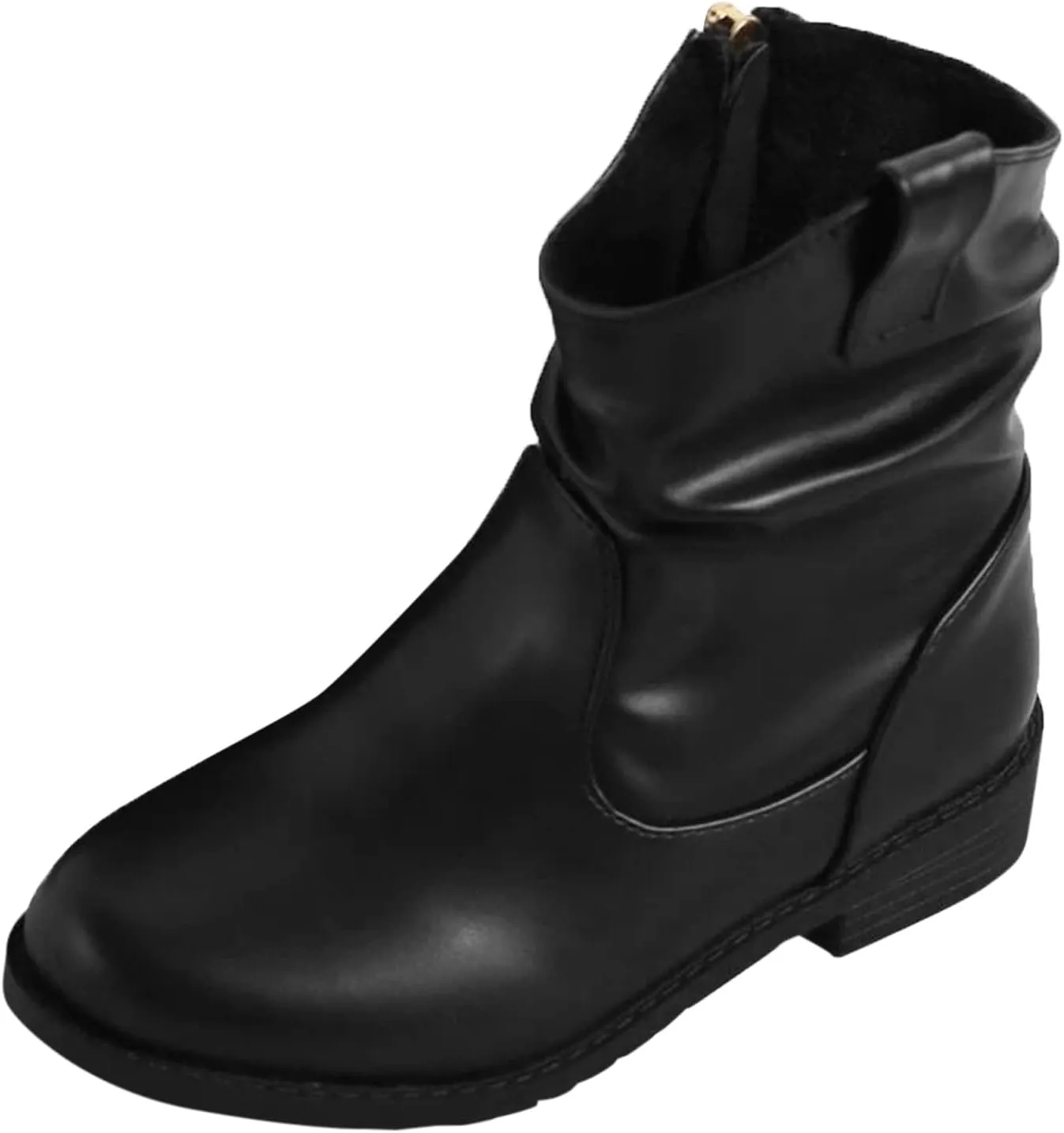 Infant Boots Girls Zip Side Boots Western Boots Kids Ankle Boots Girls Low Heel Riding Booties Leather Comfort Shoes