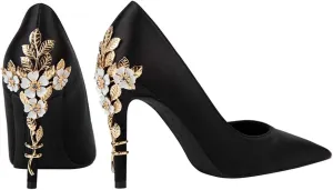 JOEupin High Heels Womens Pointed Toe Heels Satin Pumps Stiletto Bridal Party Dress Evening Wedding Shoes for Woman