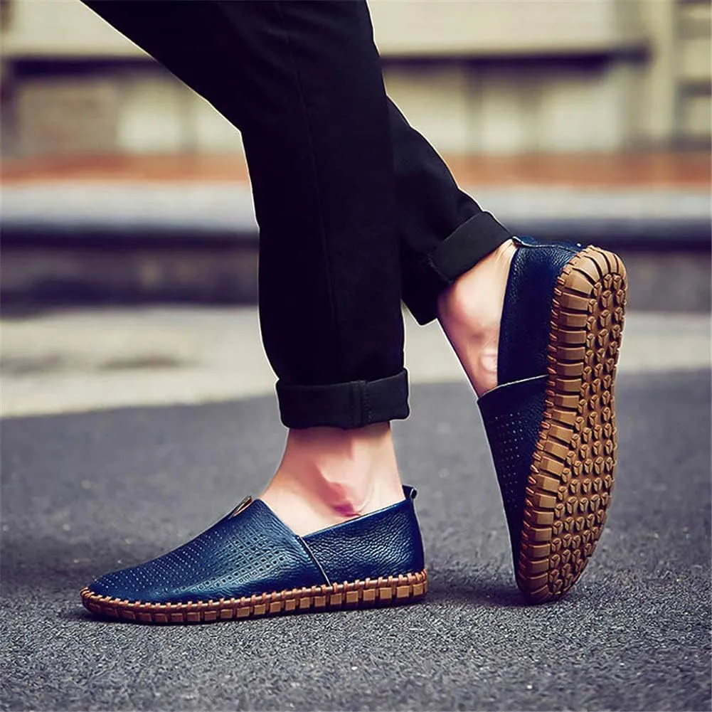 JOYVIP Mens Soft Leather Loafers Driving Moccasins Handmade Slip-On Shoes