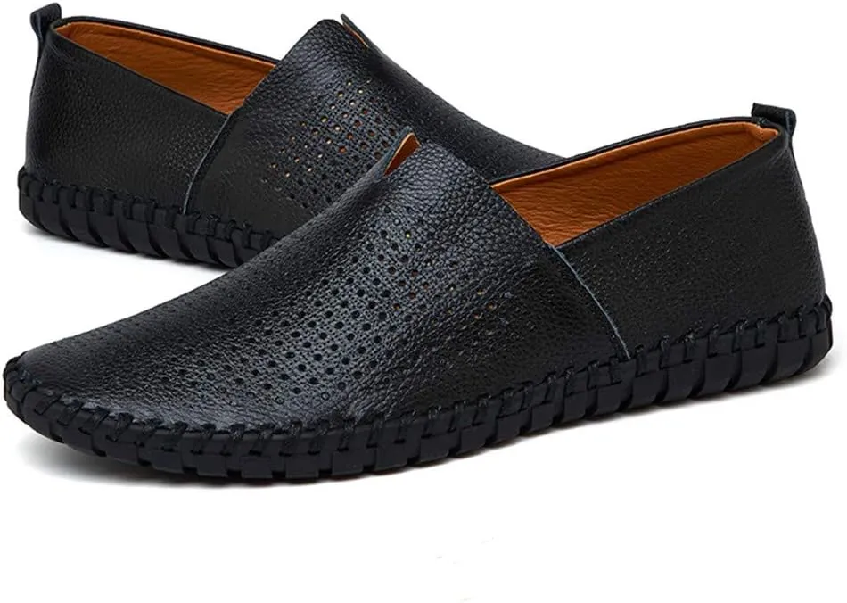JOYVIP Mens Soft Leather Loafers Driving Moccasins Handmade Slip-On Shoes