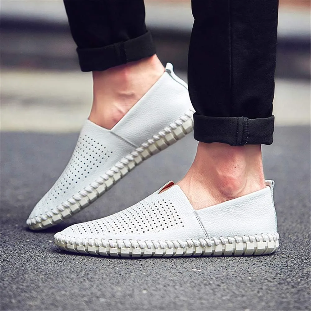 JOYVIP Mens Soft Leather Loafers Driving Moccasins Handmade Slip-On Shoes