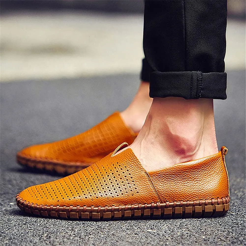 JOYVIP Mens Soft Leather Loafers Driving Moccasins Handmade Slip-On Shoes