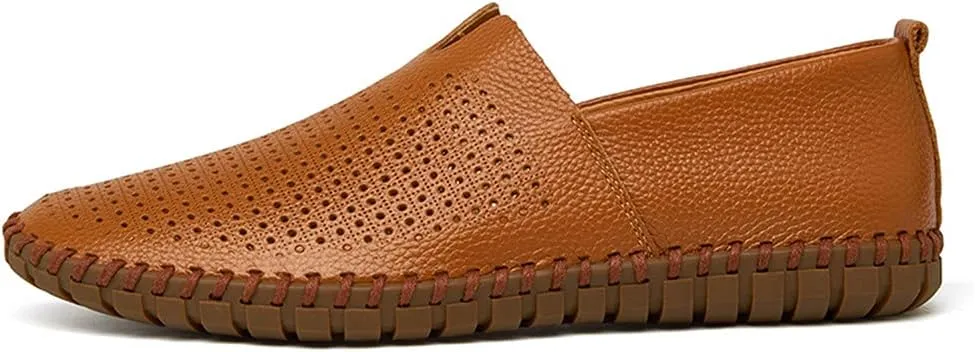 JOYVIP Mens Soft Leather Loafers Driving Moccasins Handmade Slip-On Shoes