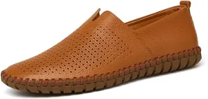 JOYVIP Mens Soft Leather Loafers Driving Moccasins Handmade Slip-On Shoes