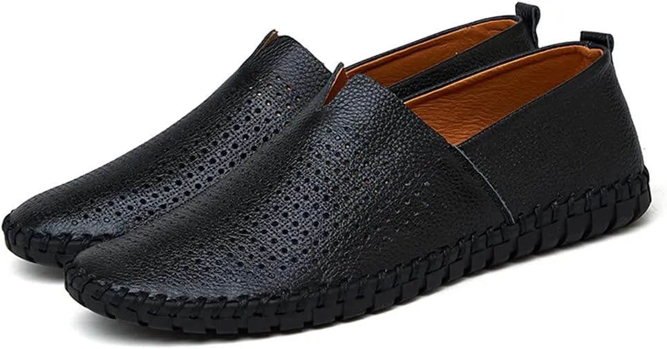 JOYVIP Mens Soft Leather Loafers Driving Moccasins Handmade Slip-On Shoes