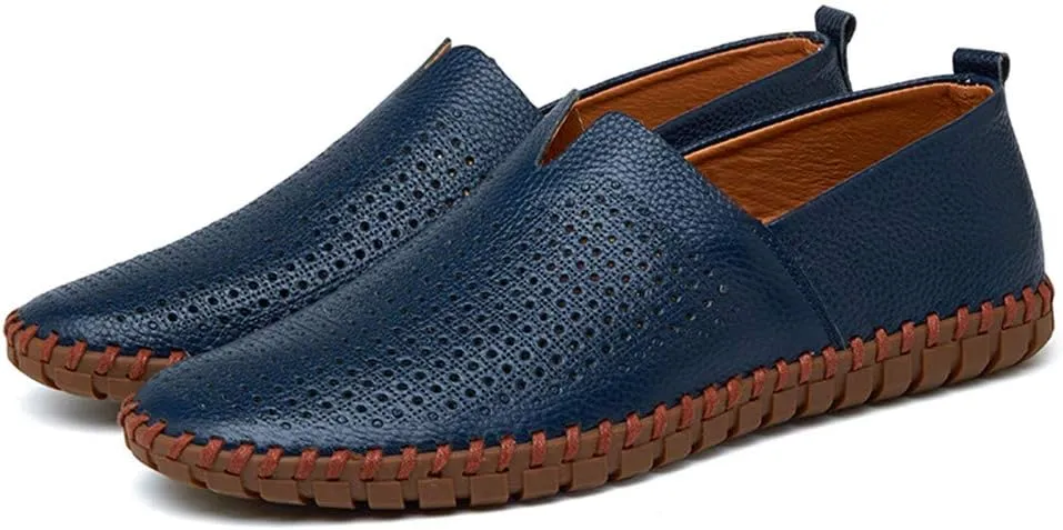 JOYVIP Mens Soft Leather Loafers Driving Moccasins Handmade Slip-On Shoes