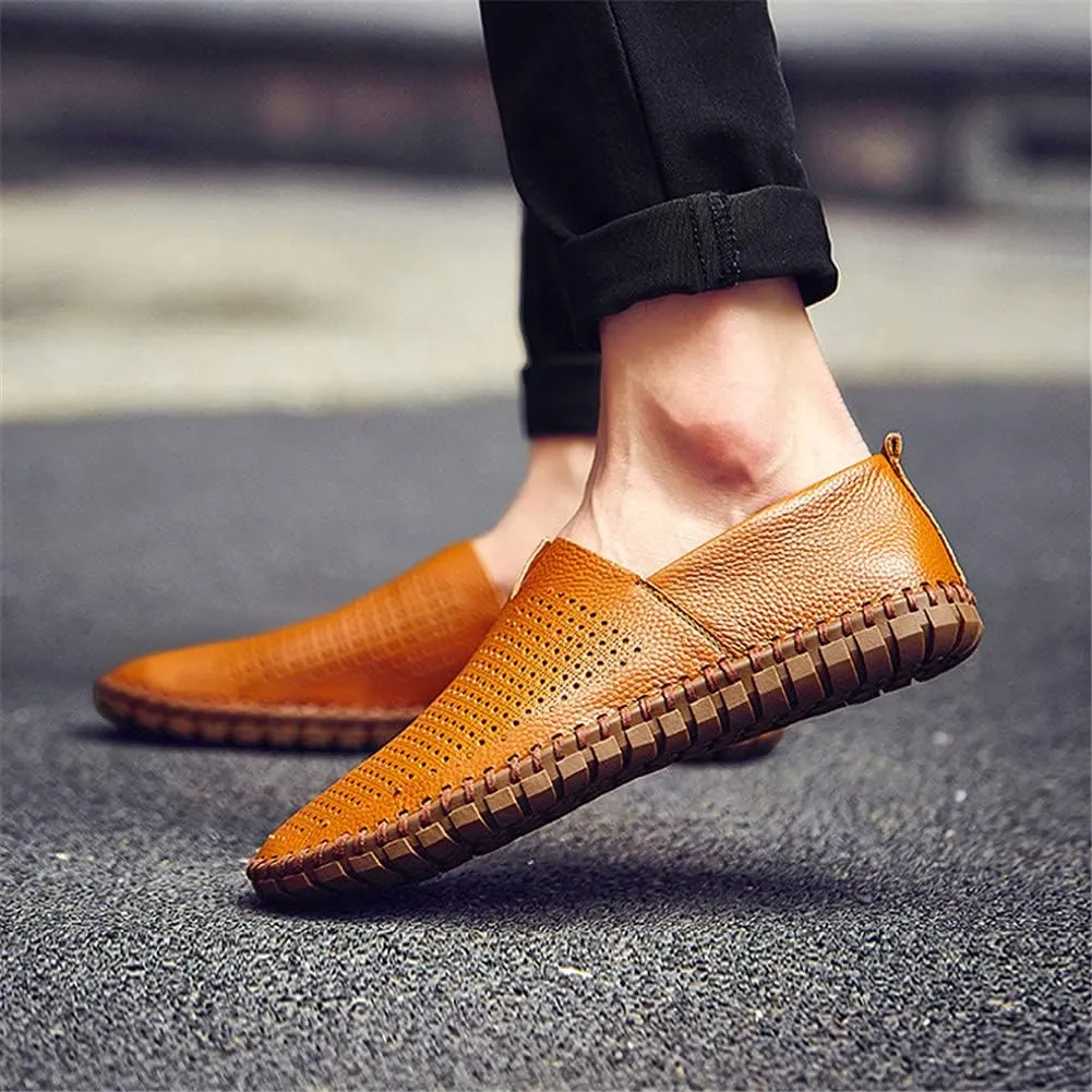 JOYVIP Mens Soft Leather Loafers Driving Moccasins Handmade Slip-On Shoes