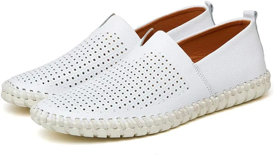 JOYVIP Mens Soft Leather Loafers Driving Moccasins Handmade Slip-On Shoes