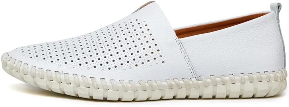 JOYVIP Mens Soft Leather Loafers Driving Moccasins Handmade Slip-On Shoes