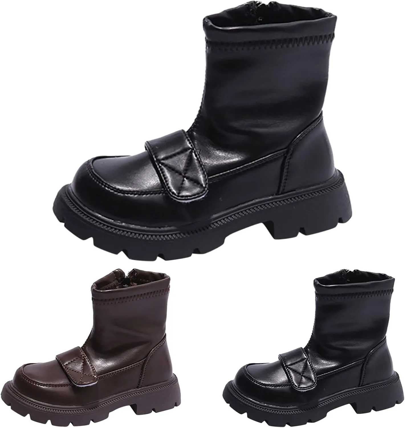 Kids Ankle Boots Fashionable Winter Children Boots Boys And Girls Ankle Boots Thick Sole Non Slip Plush Walking Boot