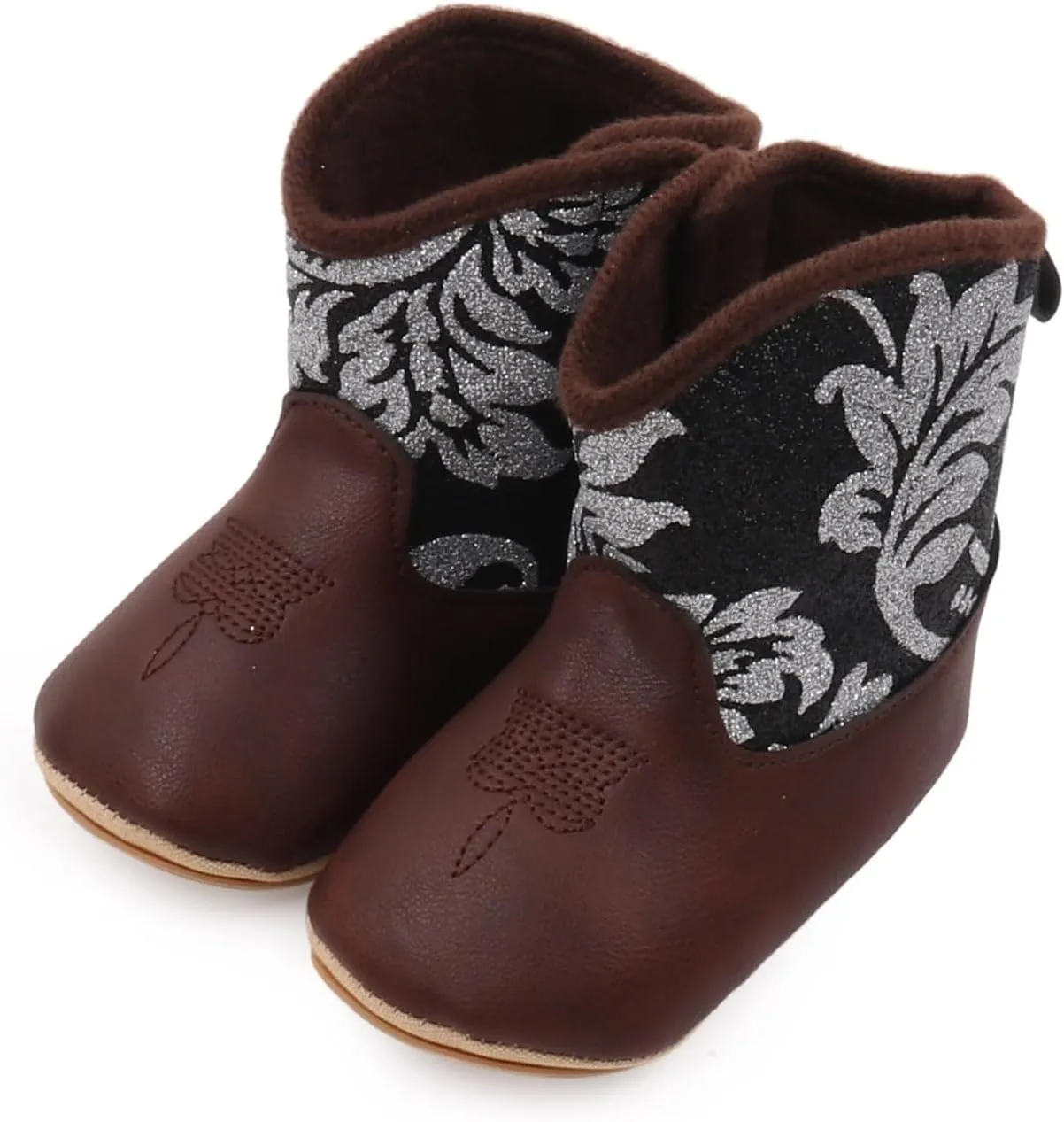 Kids Ankle Boots Leather Western Boots Cowboy Bootie Soft Sole Non Slip Shoes For Baby Infant Toddler Walking Boot