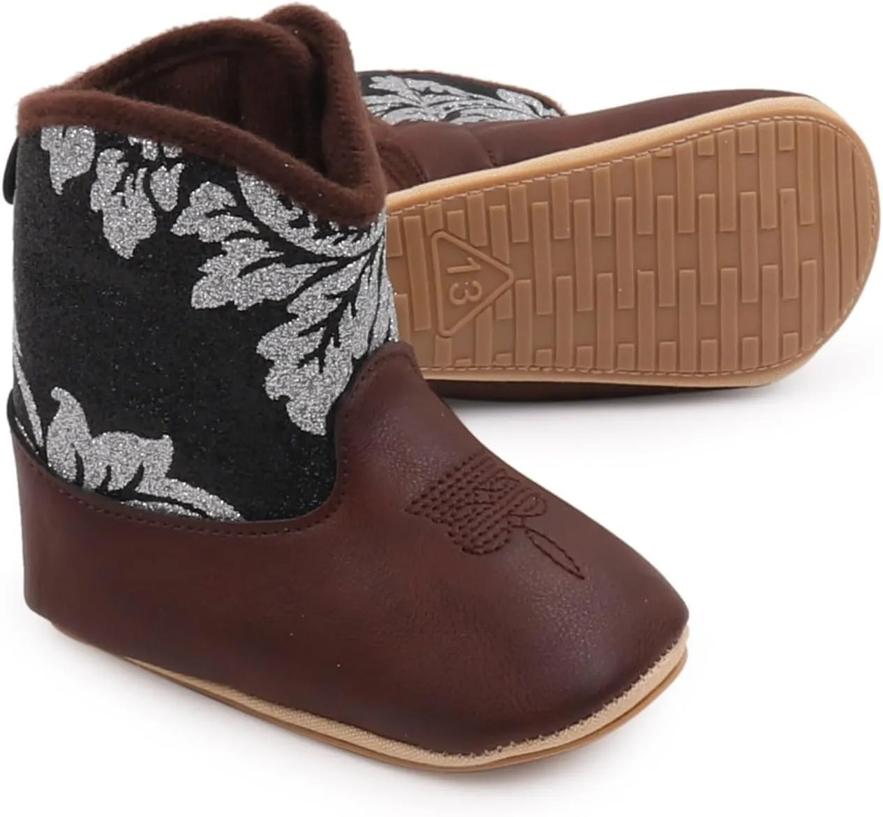Kids Ankle Boots Leather Western Boots Cowboy Bootie Soft Sole Non Slip Shoes For Baby Infant Toddler Walking Boot