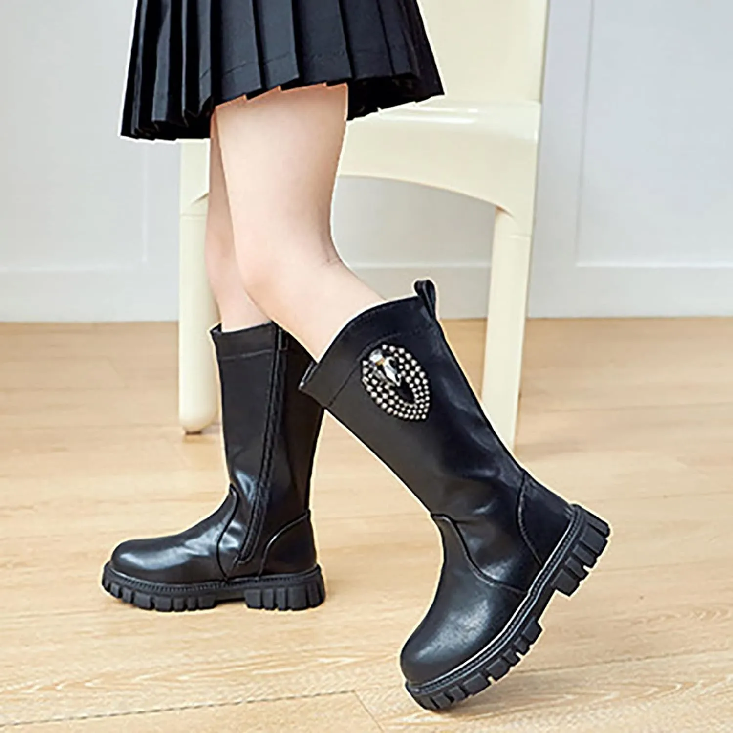 Kids Ankle Boots Toddler Girls Boots Little Kid Knee High Fashion Boot Shoes Long Tube Boots Fashion Walking Boot