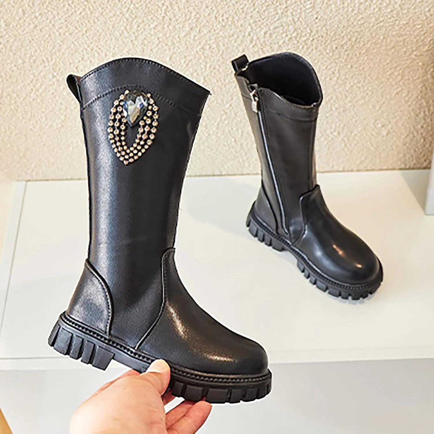 Kids Ankle Boots Toddler Girls Boots Little Kid Knee High Fashion Boot Shoes Long Tube Boots Fashion Walking Boot