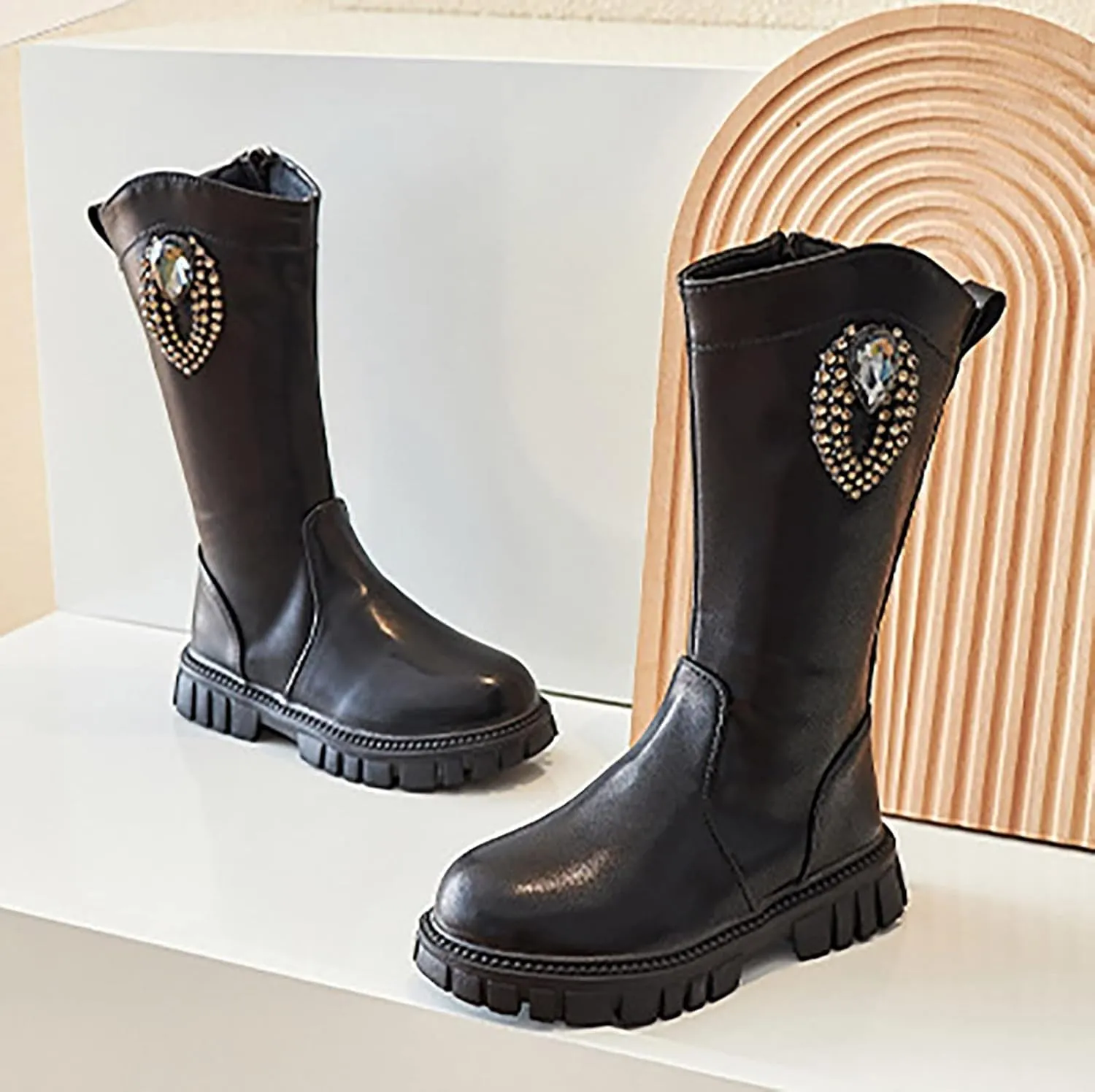Kids Ankle Boots Toddler Girls Boots Little Kid Knee High Fashion Boot Shoes Long Tube Boots Fashion Walking Boot