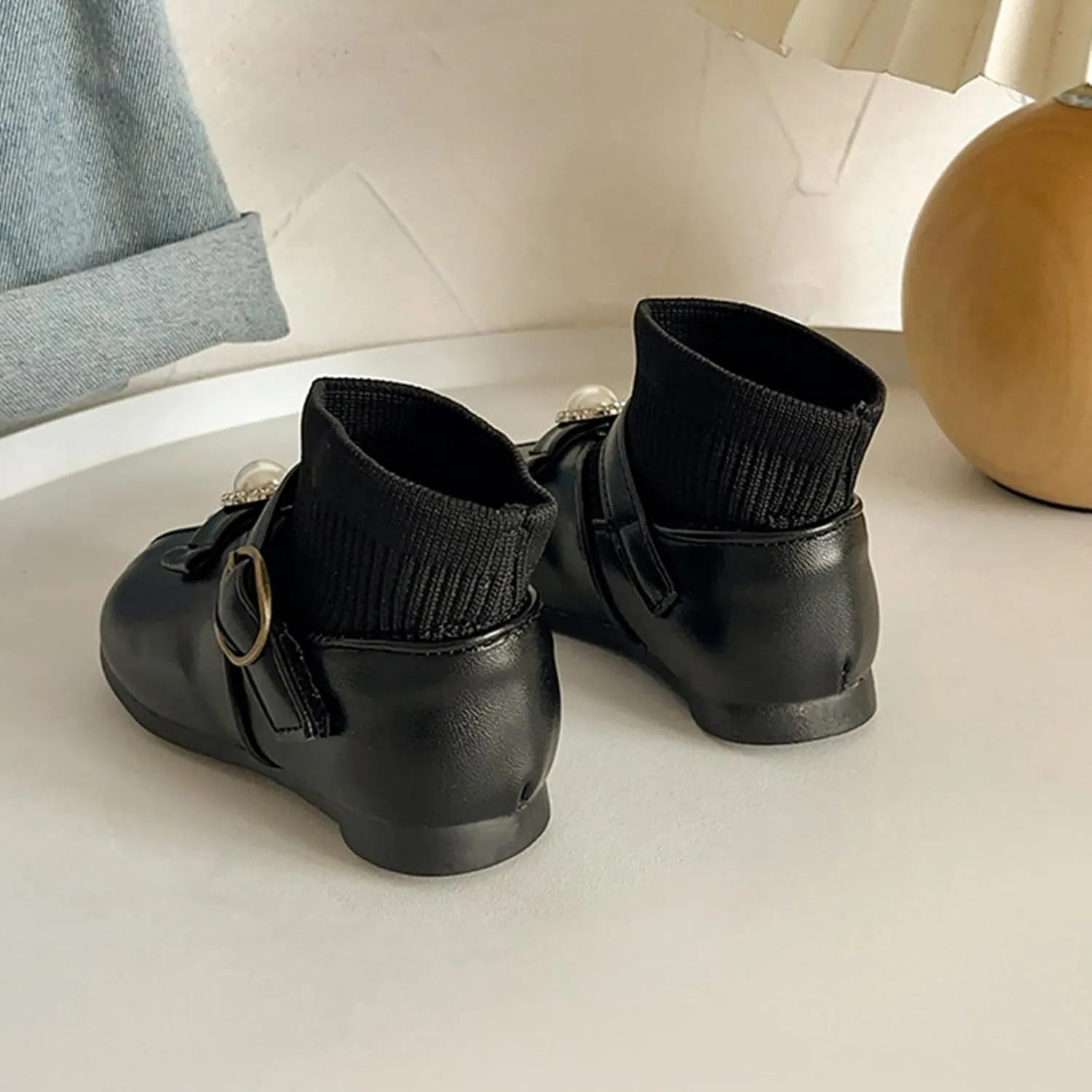 Kids Girls Ankle Bootie Girls Spring Autumn Winter Short Boots Little Girl Flying Woven Princess Classic Hiking Boots