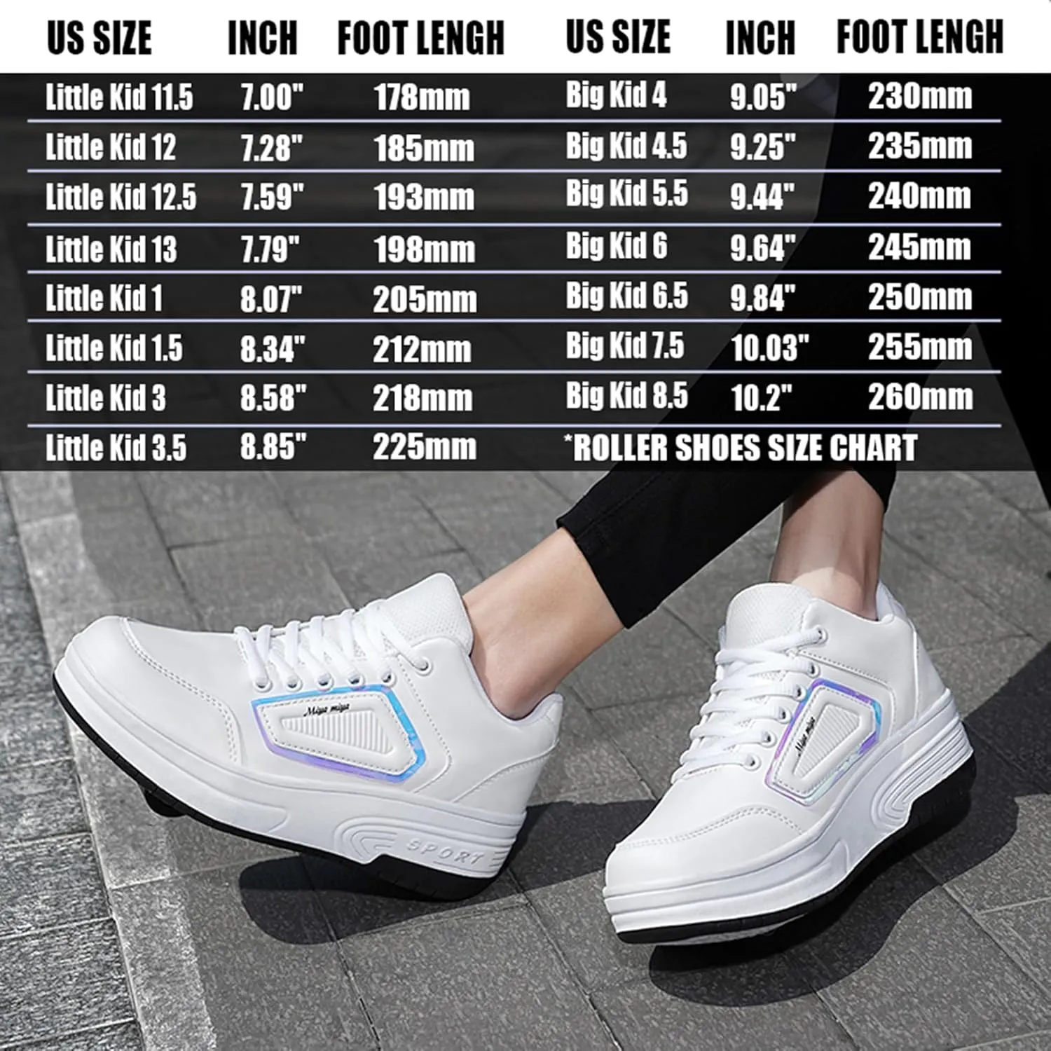 Kids Roller Skate Shoes with Wheels Roller Sneakers for Boys Girls Kids Deformation Wheeled Shoes ﻿
