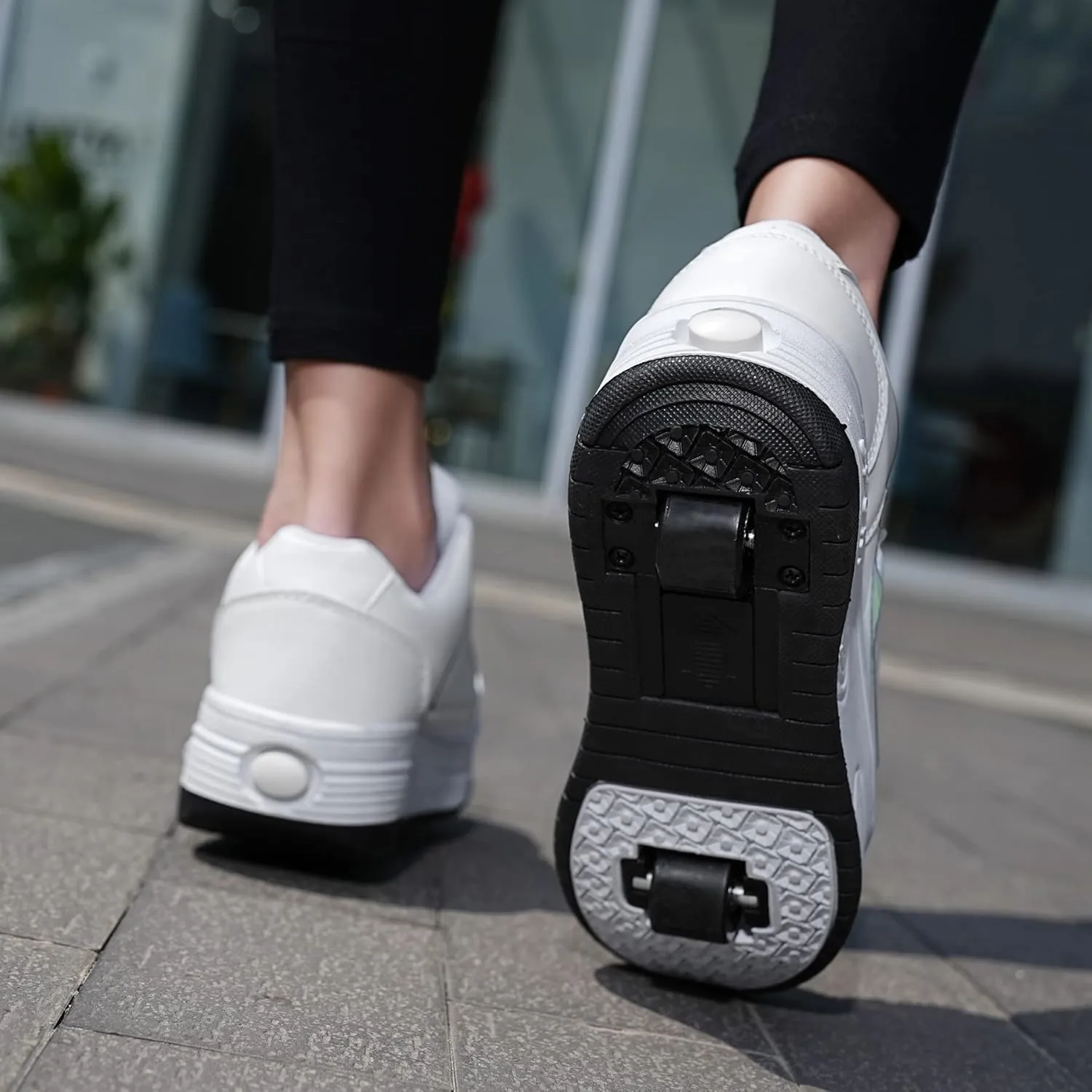 Kids Roller Skate Shoes with Wheels Roller Sneakers for Boys Girls Kids Deformation Wheeled Shoes ﻿