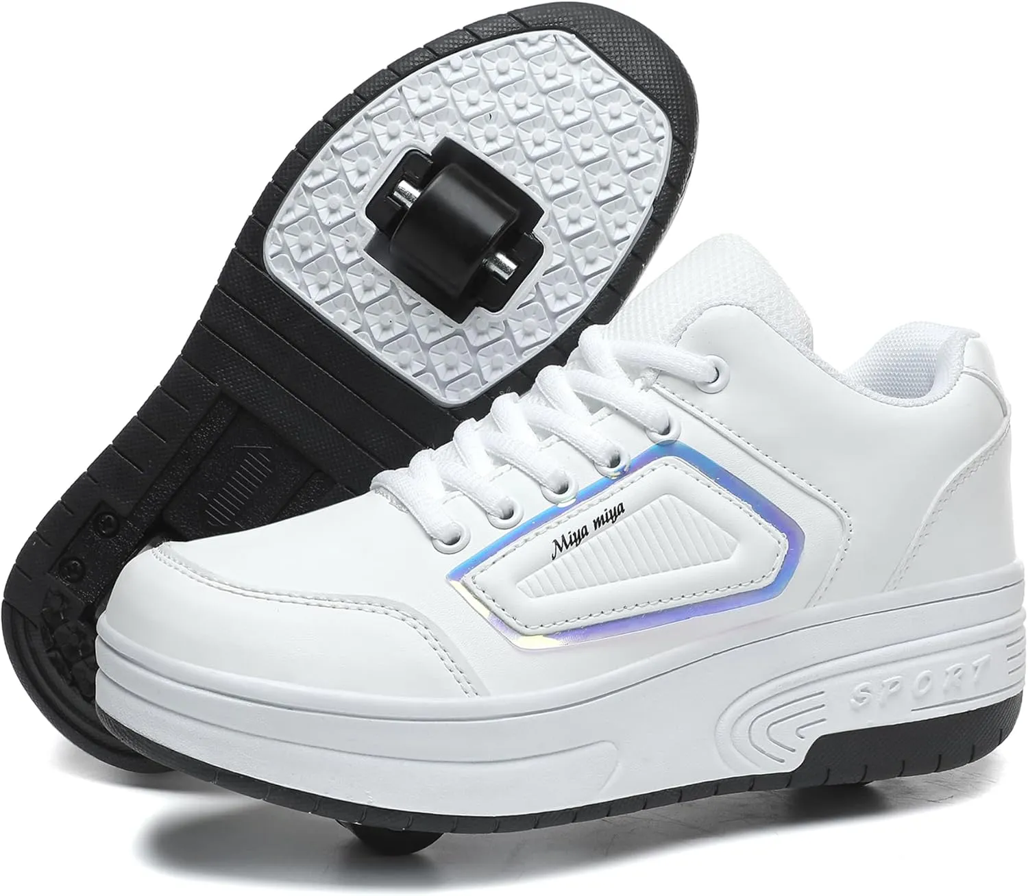 Kids Roller Skate Shoes with Wheels Roller Sneakers for Boys Girls Kids Deformation Wheeled Shoes ﻿