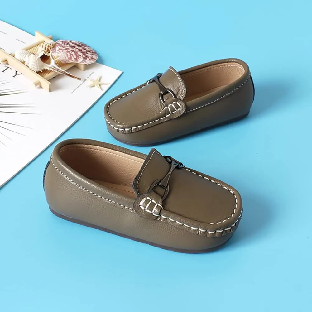 Kids Slip On Boys Dress Shoes PU Leather Loafers for Toddler Boys Girls
