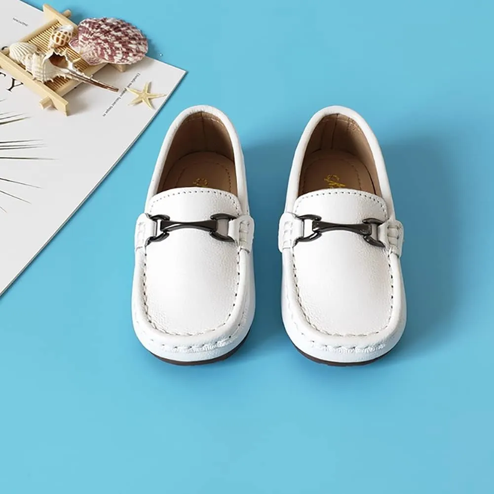 Kids Slip On Boys Dress Shoes PU Leather Loafers for Toddler Boys Girls