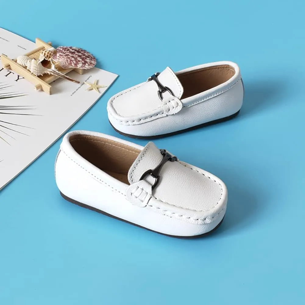 Kids Slip On Boys Dress Shoes PU Leather Loafers for Toddler Boys Girls