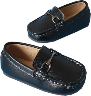 Kids Slip On Boys Dress Shoes PU Leather Loafers for Toddler Boys Girls