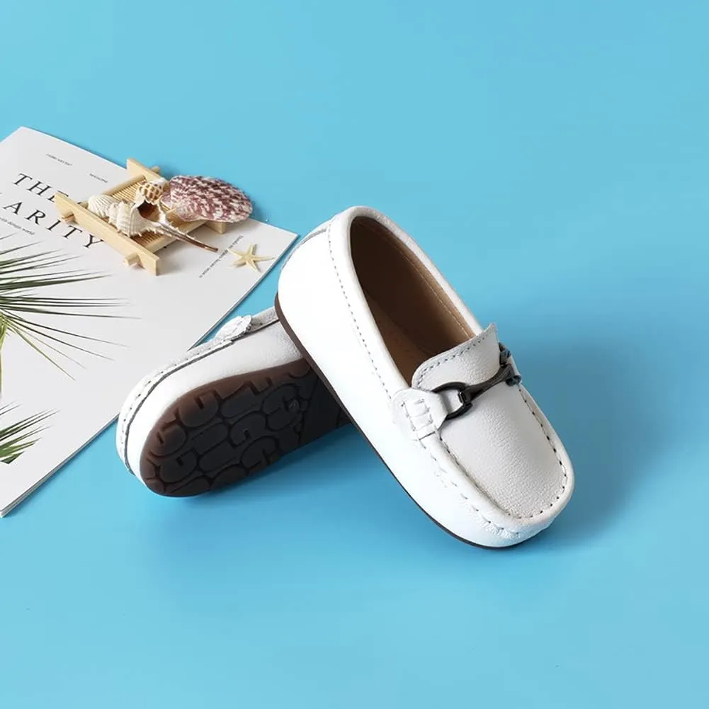 Kids Slip On Boys Dress Shoes PU Leather Loafers for Toddler Boys Girls
