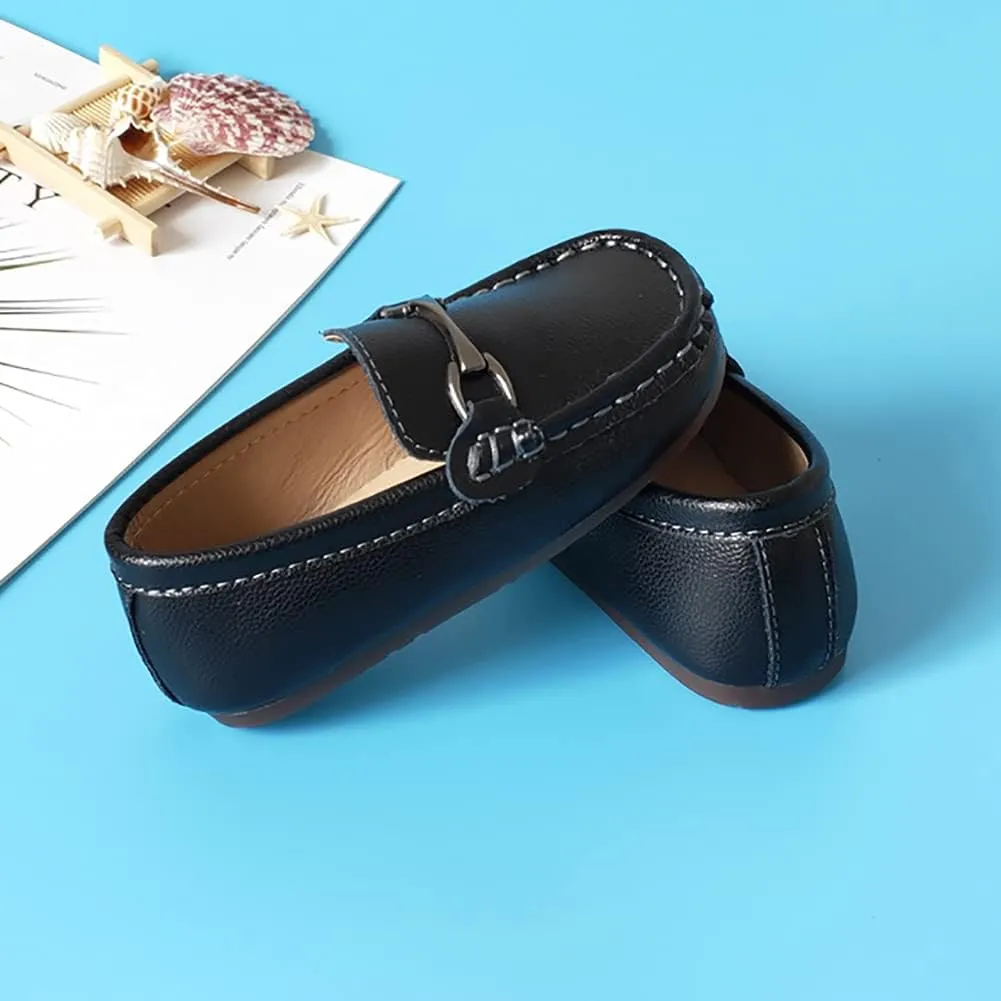 Kids Slip On Boys Dress Shoes PU Leather Loafers for Toddler Boys Girls