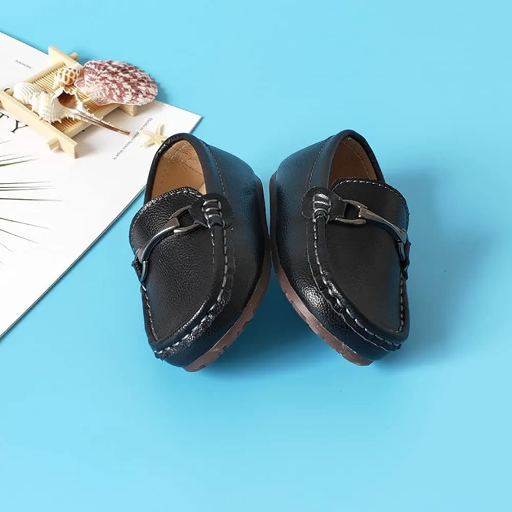 Kids Slip On Boys Dress Shoes PU Leather Loafers for Toddler Boys Girls