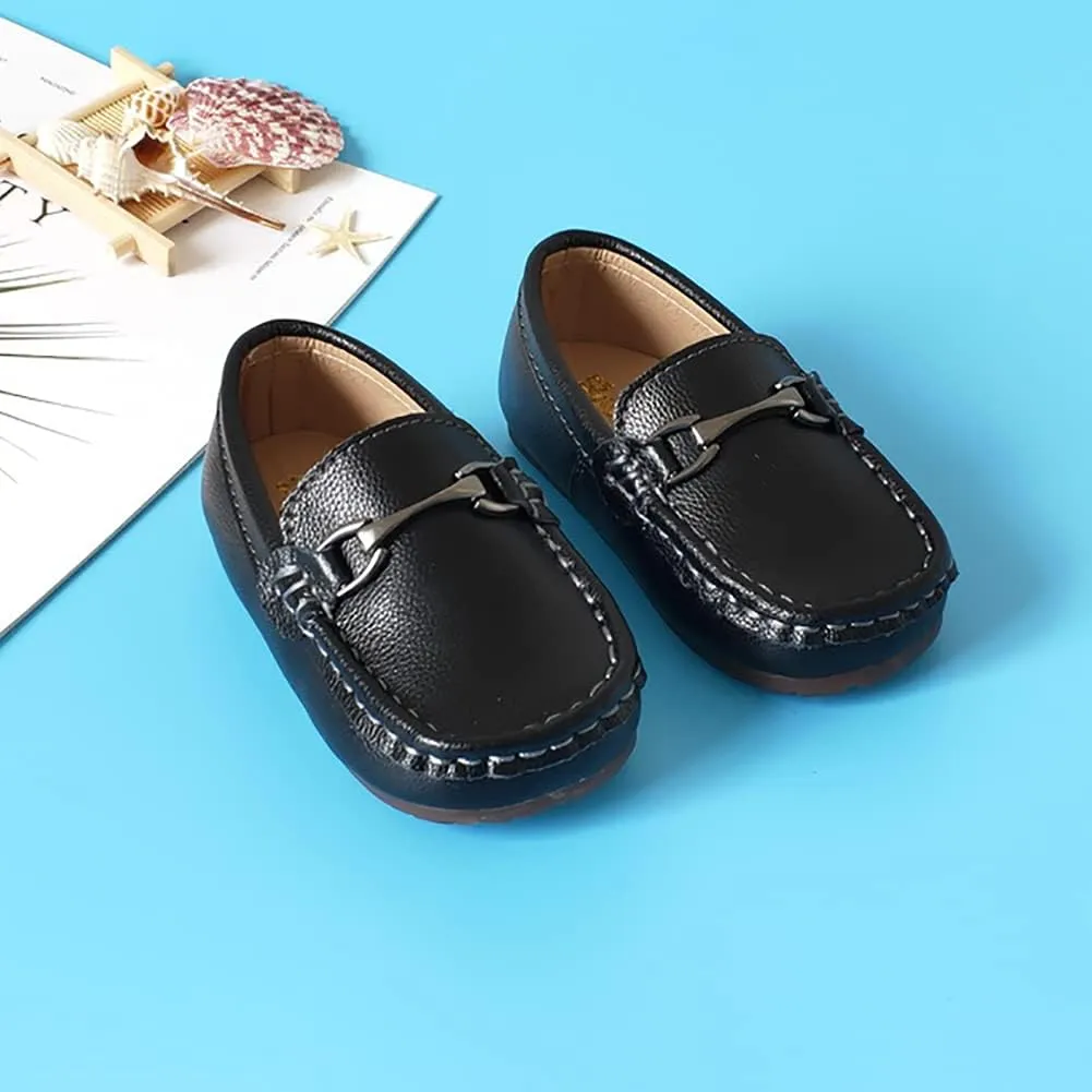 Kids Slip On Boys Dress Shoes PU Leather Loafers for Toddler Boys Girls