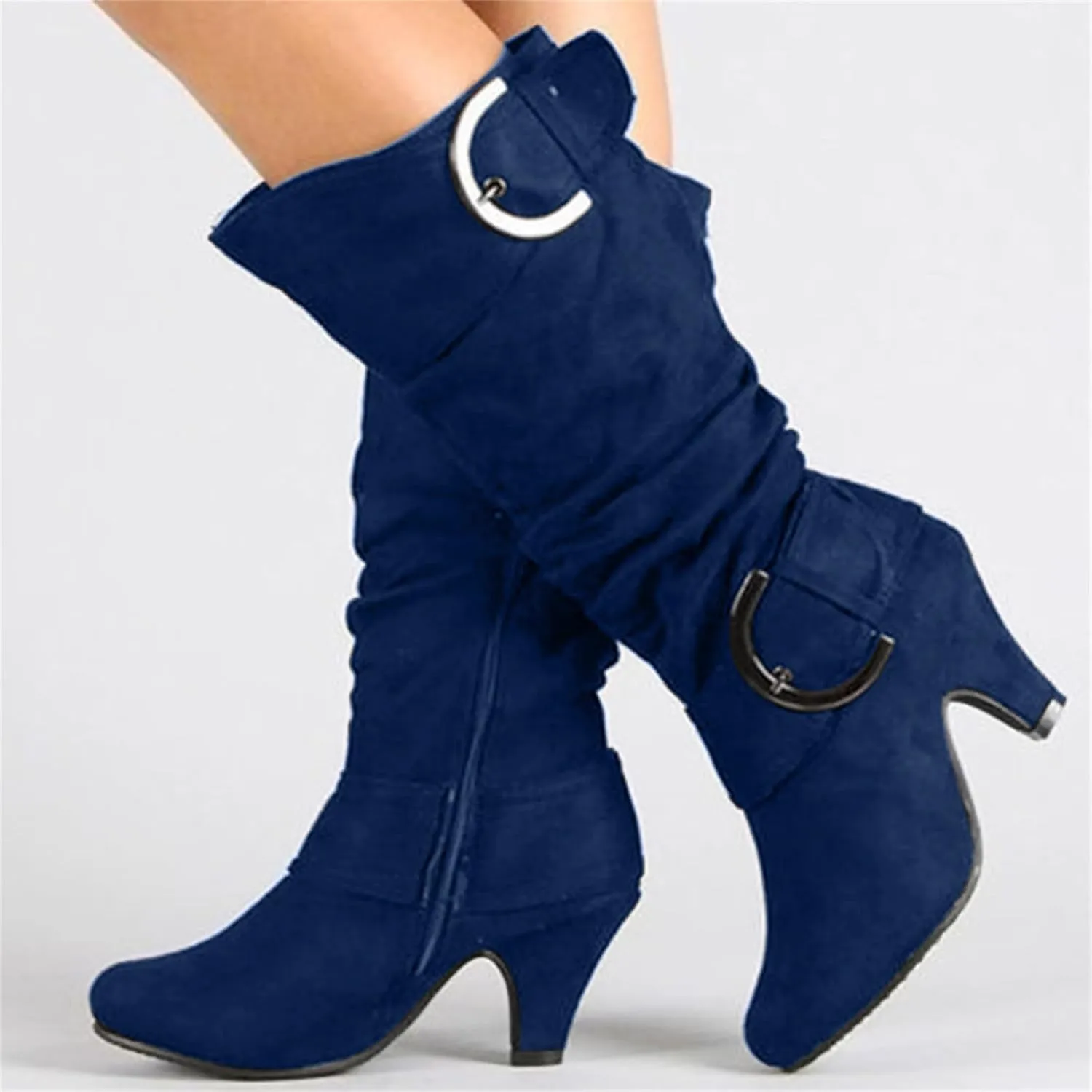 Ladmiple Fall Boots Women Knee High Wide Calf Vintage Victorian Boots 70s Lace up Mid Heel Cone Heel Western Boots 2024