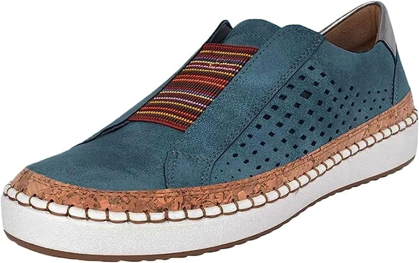 Ladmiple Shoes For Women Sneakers Slip Ons Leather Shoes Fashion Casual Dressy Summer Platform Flats Walking Loafers