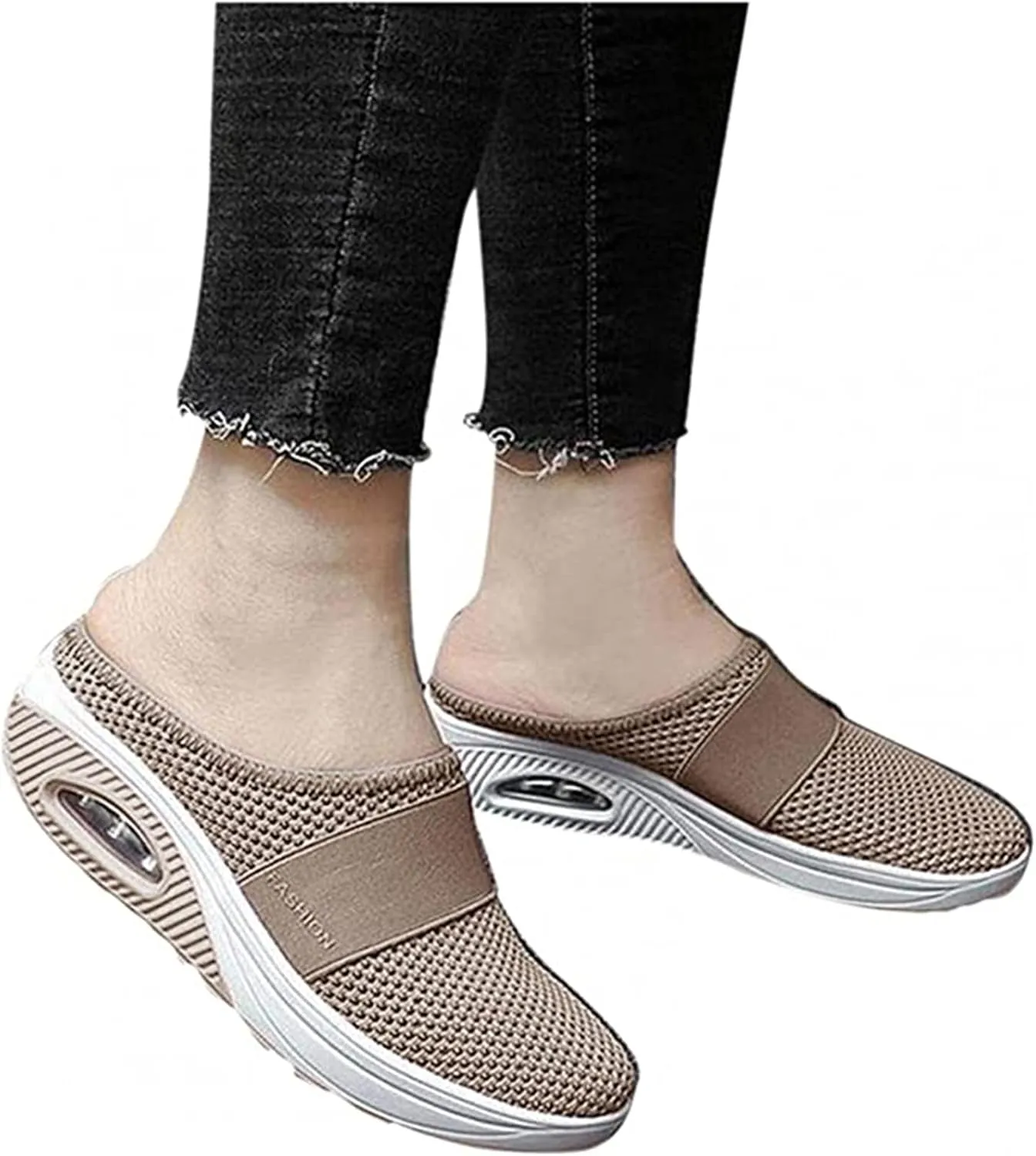 Ladmiple Sneakers For Women Walking Shoes Arch Support Slip on Fashion Low Top Casual Dressy Summer Fashion Flat Loafers