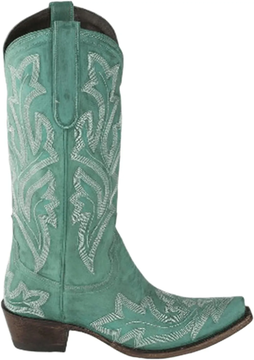 Lausiuoe Cowboy Boots For Women Wide Calf Wide Foot Cowgirl Western Boots Embroidery Low Heel Knee High Chunky Heel Boot