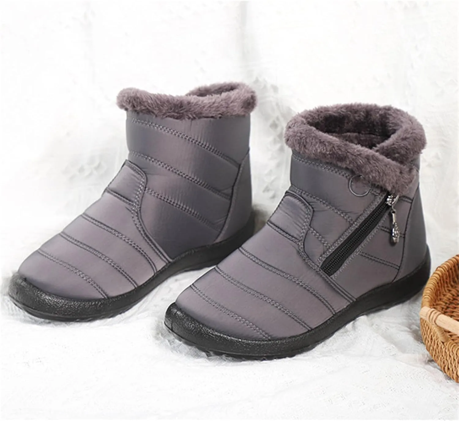 Lausiuoe Snow Boots For Women Waterproof Insulated Non Slip Winter Ankle Booties Warm Fur Lined Sneakers Outdoor Shoes