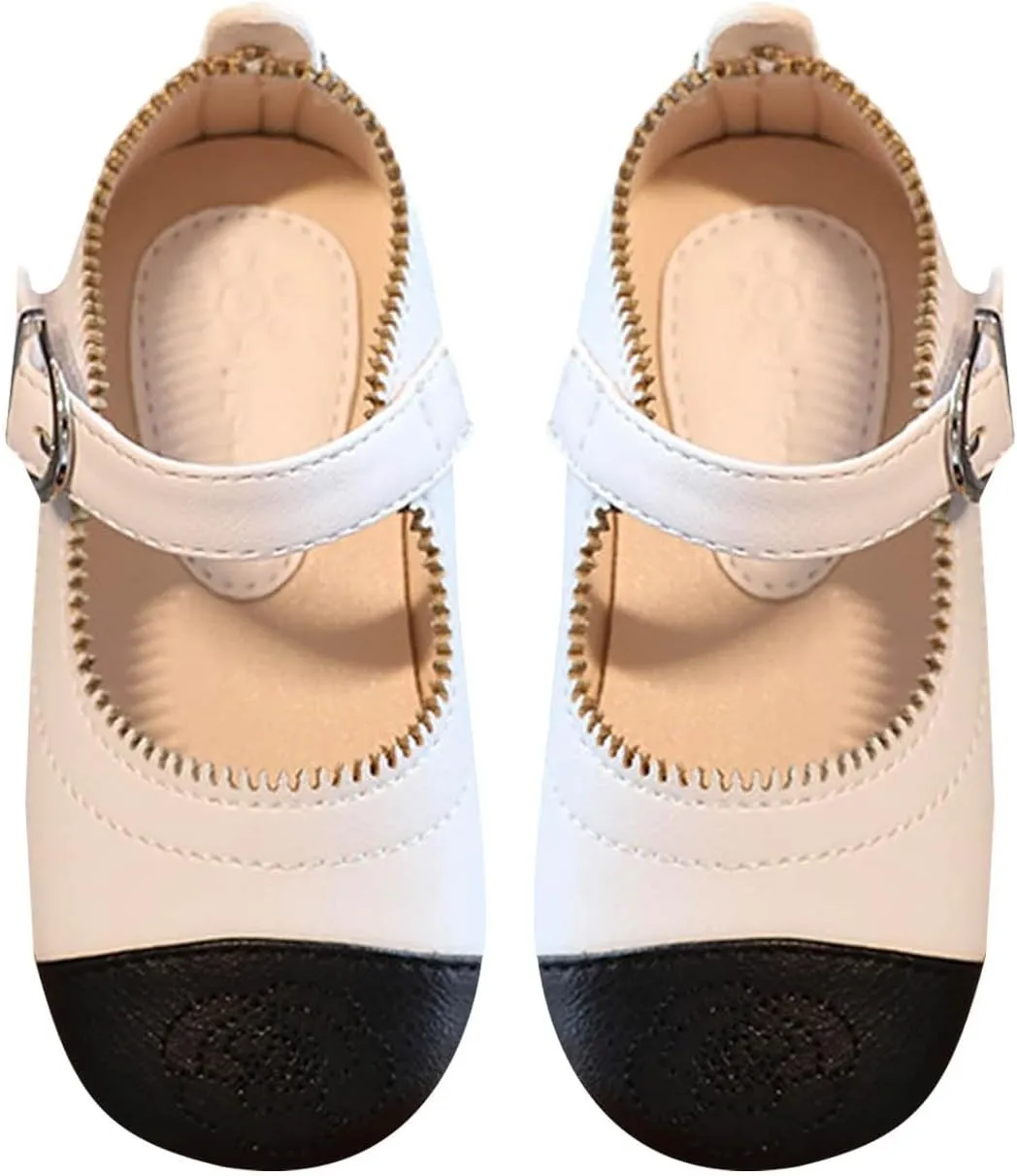 Little Toddler Girls Dress Shoes Ballerina Ballet Flats Kids Mary Janes for Wedding Church Easter Party School
